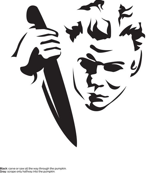 Save the seeds for roasting if desired. . Michael myers halloween pumpkin stencil